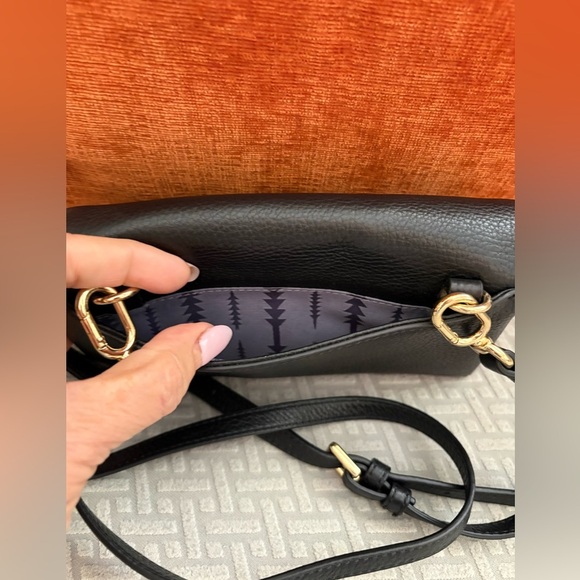 NWOT Thacker Nikki Leather Crossbody Bag Black- Gold Hardware - Picture 8 of 12